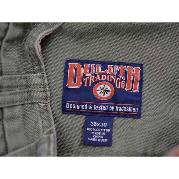 DULUTH TRADING Heavy Canvas Cargo Pants Mens 38x30 Work Utility Green - Picture 13 of 14